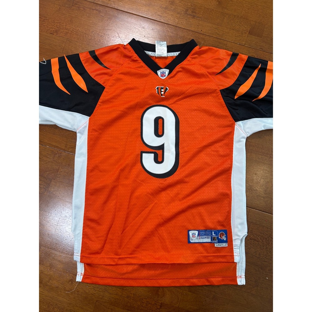 Reebok Cincinnati Bengals Jersey Youth Large Orange Carson Palmer 9 NFL Football